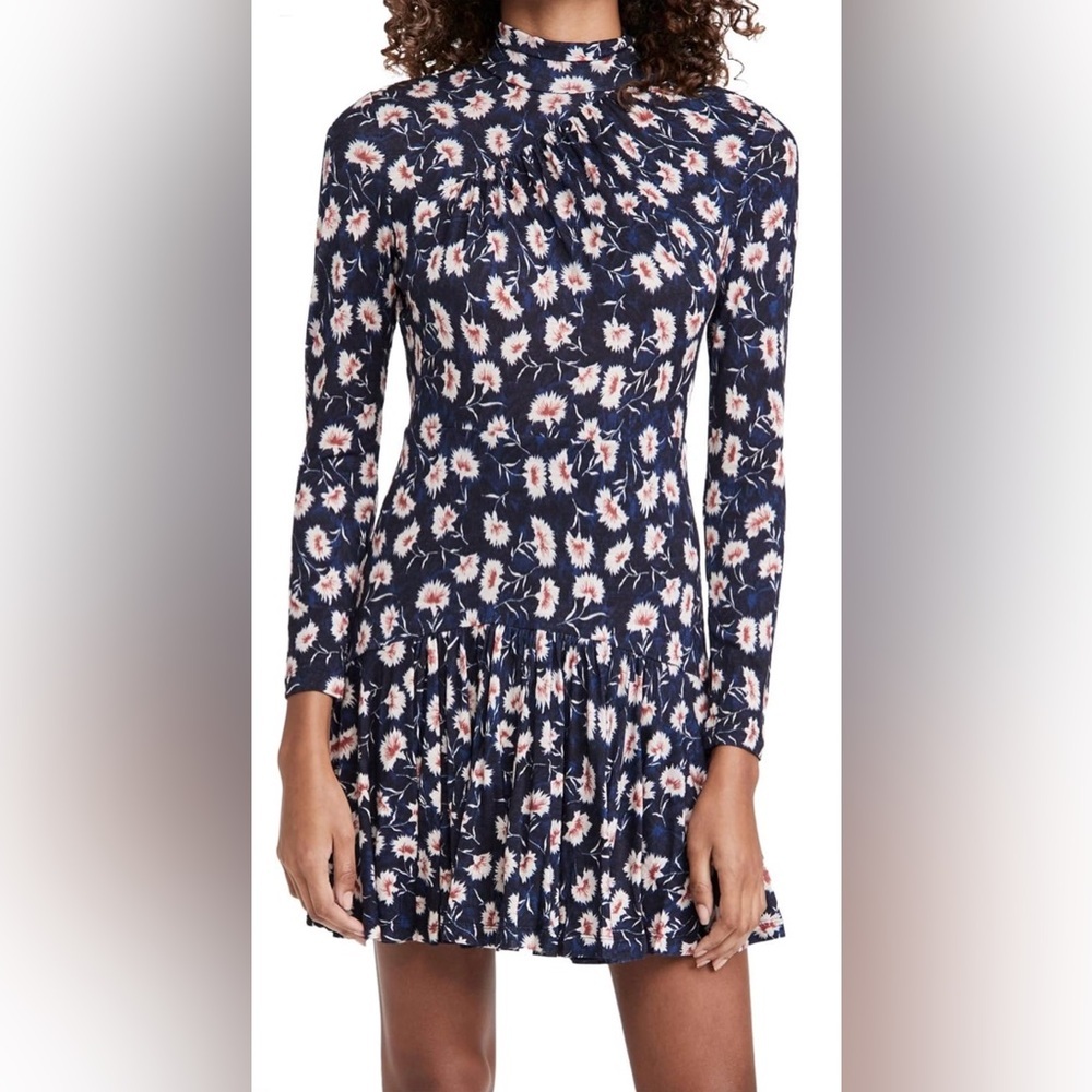 NWT! Designer! Rebecca Taylor Women's Long Sleeve Fleur Turtleneck Dress, Size M